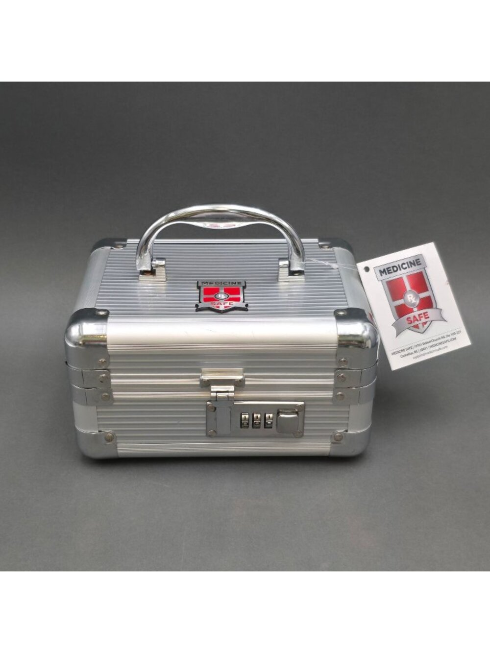 Medicine Safe Medication Carry Case Aluminum Lock Box 3 Digit Combo NWT - Picture 1 of 9